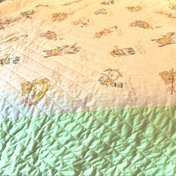 Vintage Handmade Quilted Blanket Twin Size 63x80 - Picture 2 of 12